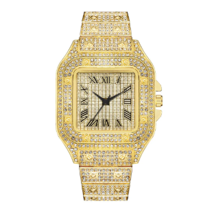 Auravanta™Iced Out Roman Numeral Watch