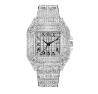 Auravanta™Iced Out Roman Numeral Watch