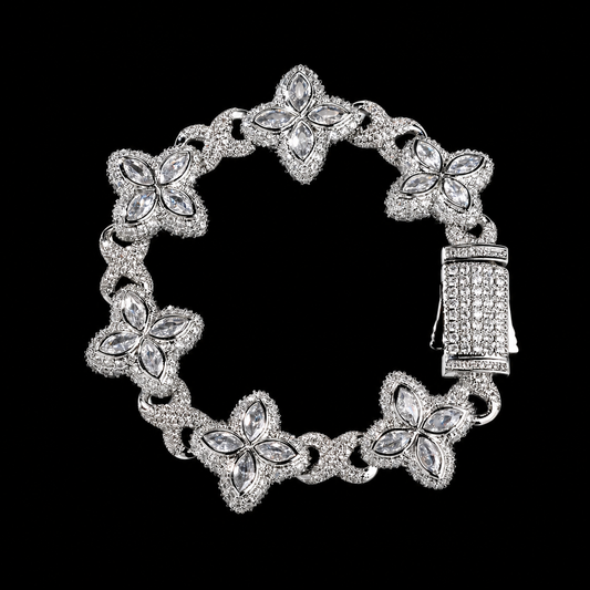 Auravanta™ Iced Floral Infinity Bracelet