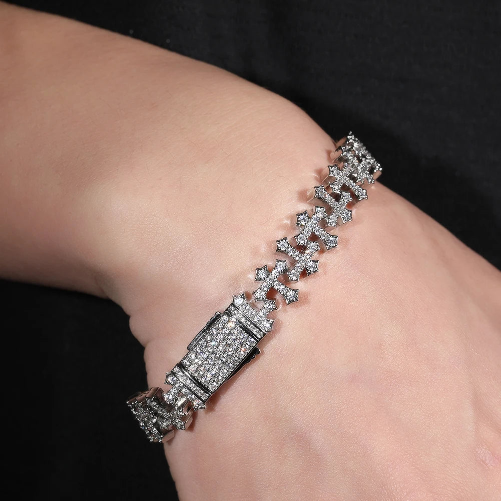Auravanta™ Iced Cross Bracelet