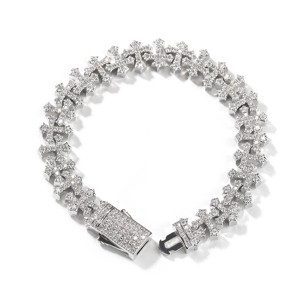 Auravanta™ Iced Cross Bracelet