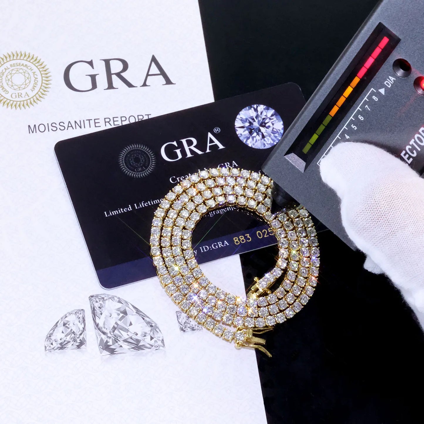 Auravanta™ Diamond-Tested Moissanite Tennis Chain