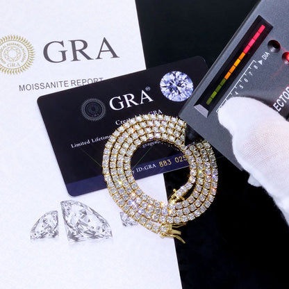 Auravanta™ Diamond-Tested Moissanite Tennis Chain