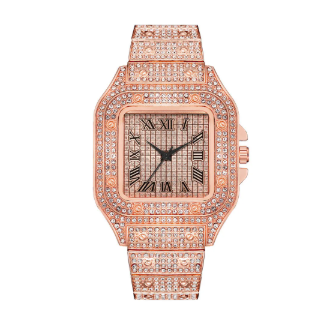Auravanta™Iced Out Roman Numeral Watch