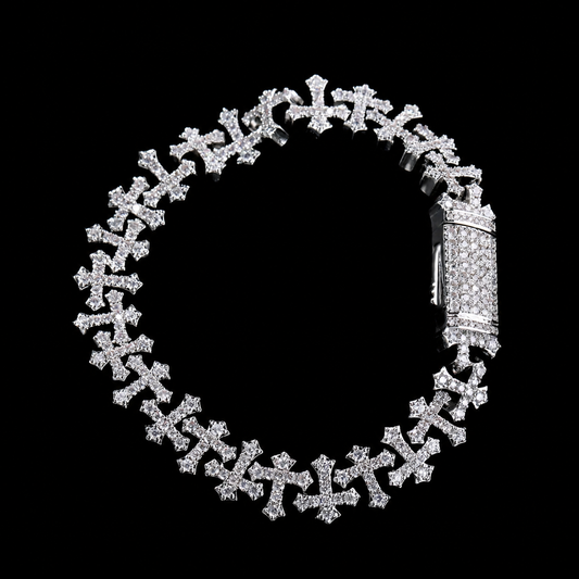 Auravanta™ Iced Cross Bracelet